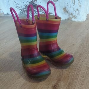 Colorful Striped Rain Boots